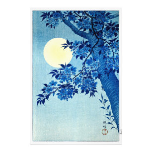 Blossoming Cherries on a Moonlit Night Photo Print
