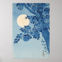 Blossoming Cherry on a Moonlit Night Japanese Fine
