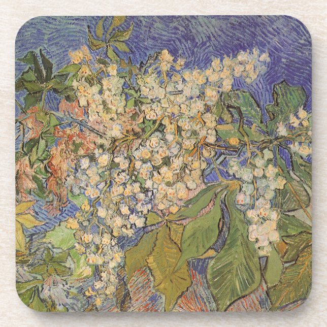 Blossoming Chestnut Branches by Vincent van Gogh Coaster (Front)