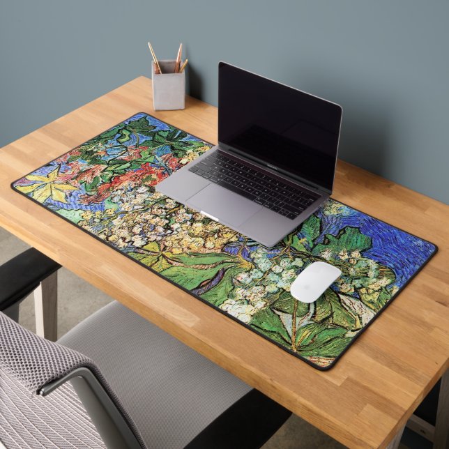 Blossoming Chestnut Branches by Vincent van Gogh Desk Mat (Office 2)