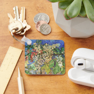 Blossoming Chestnut Branches by Vincent van Gogh Key Ring