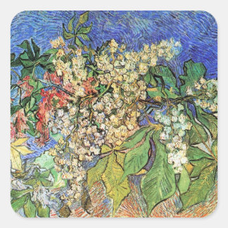 Blossoming Chestnut Branches by Vincent van Gogh Square Sticker