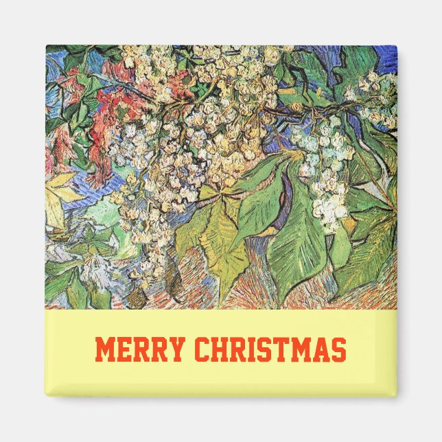 Blossoming Chestnut Branches  Vincent van Gogh. Magnet (Front)