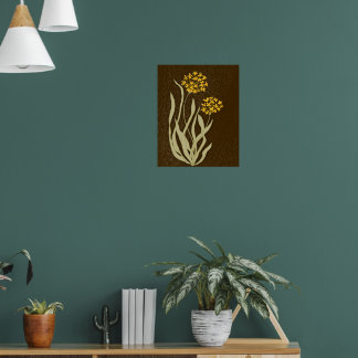 Blossoming Chives Botanical Art Print | Brown Flor