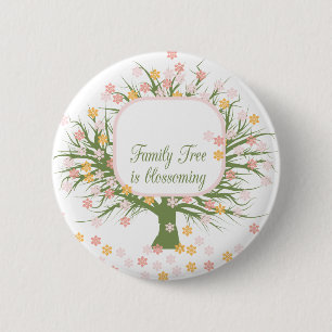 Blossoming Family Tree 6 Cm Round Badge
