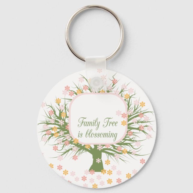 Blossoming Family Tree Key Ring (Front)