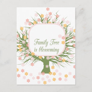 Blossoming Family Tree Postcard