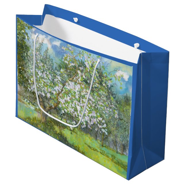 Blossoming garden  painting  watercolor large gift bag (Front Angled)