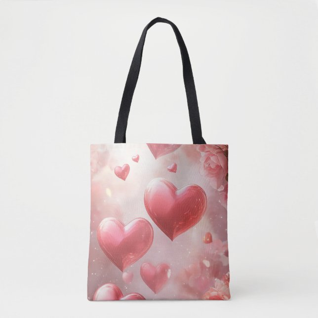 Blossoming Hearts of Love Tote Bag (Front)