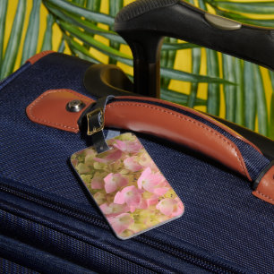 Blossoming Hydrangea Floral on Derby Brown Luggage Tag