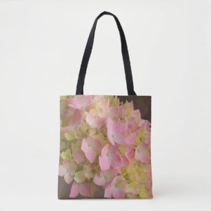 Blossoming Hydrangea Floral on Derby Brown Tote Bag