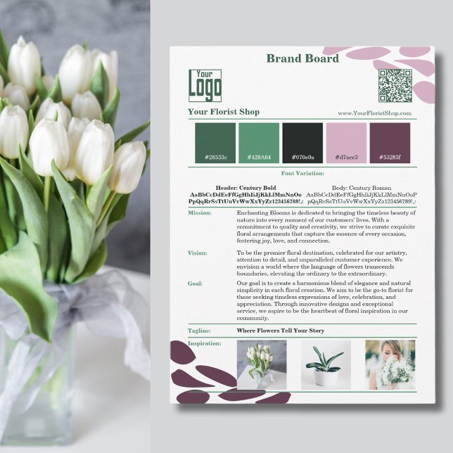 Blossoming Identity: Florist Brand Mood Board Card (Blossoming Identity: Florist Brand Mood Board Card)