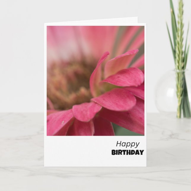 Blossoming Joy - Pink Flower Birthday Card (Front)