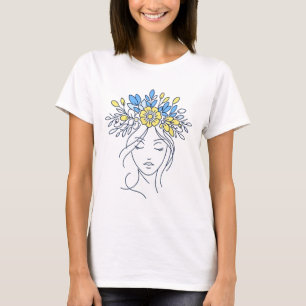 Blossoming Peace Female Profile Ukraine T-Shirt
