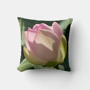 Blossoming Pink Lotus Flower Summer Cushion