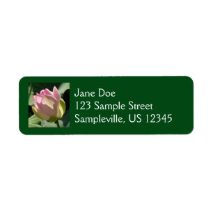 Blossoming Pink Lotus Flower Summer Return Address Label