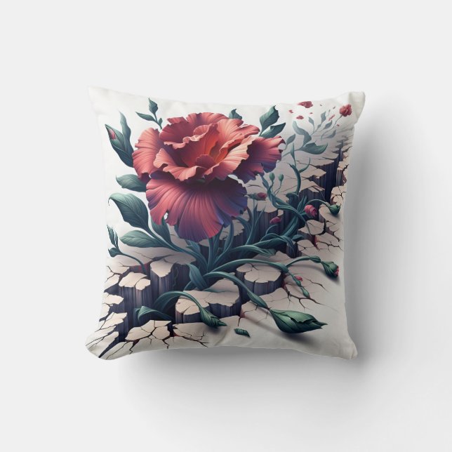 Blossoming Resilience: A Digital Floral  Cushion (Front)