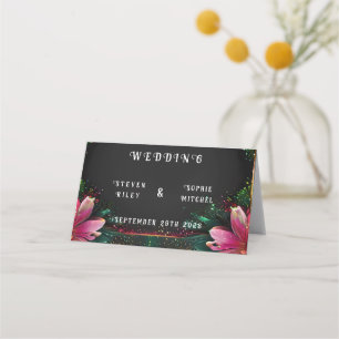Blossoming Romance: A Full Floral Wedding Theme Place Card