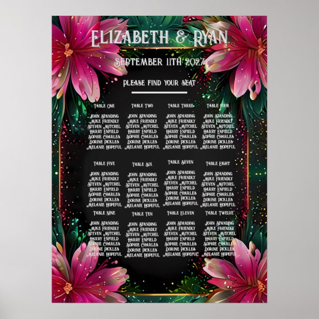 Blossoming Romance: A Full Floral Wedding Theme Poster (Front)