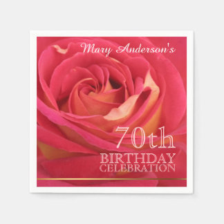 Blossoming Rose 70th Birthday Celebration Party PN Napkin
