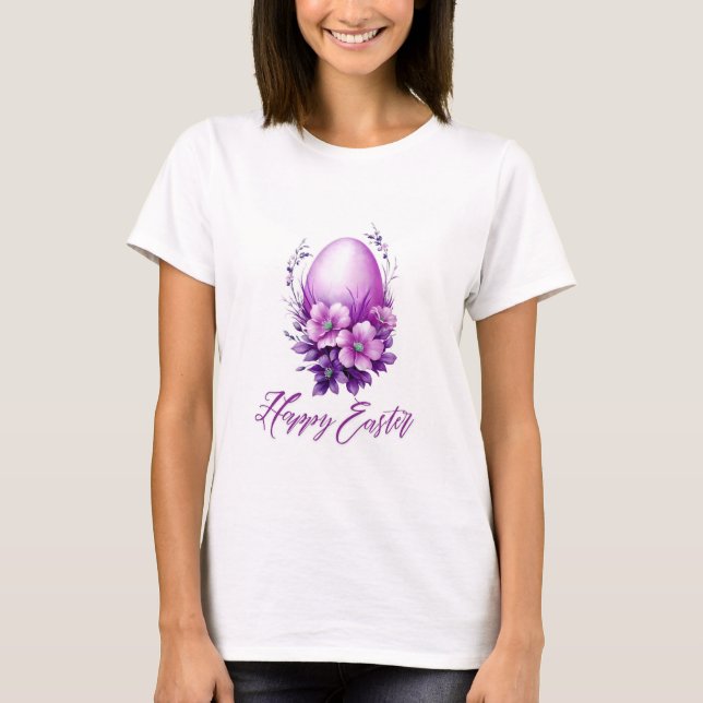 Blossoming Rose Easter Egg T-Shirt (Front)