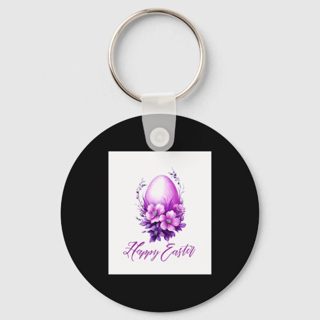 Blossoming rose easter egg t shirt  key ring (Front)