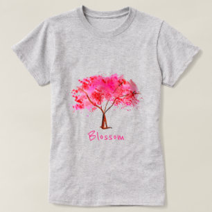 Blossoming slogan with Pink Cherry Blossom tree T-Shirt