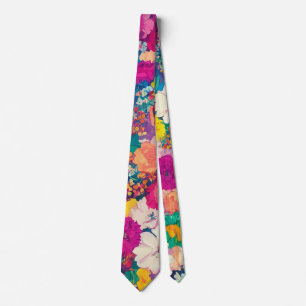 Blossoming Summer Floral Country Garden Tie