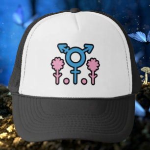 Blossoming Trans Pride Symbol Trucker Hat