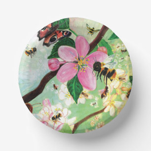 Blossoming Trees for Bees and Other Pollinators Paper Plate