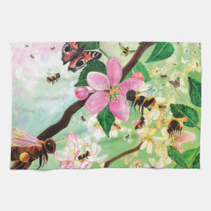 Blossoming Trees for Bees and Other Pollinators   Tea Towel