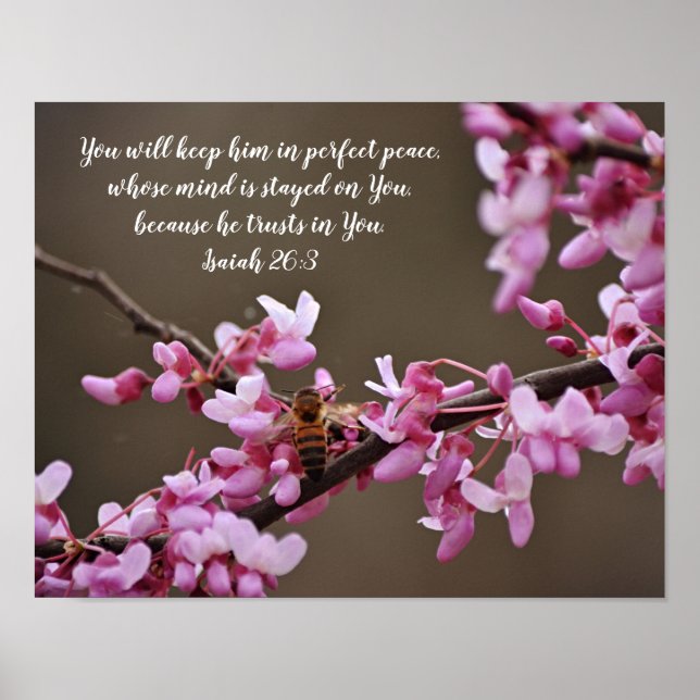 Blossoms and Bees Bible Verse Poster Print (Front)