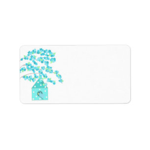 Blossoms and Birdhouse Label