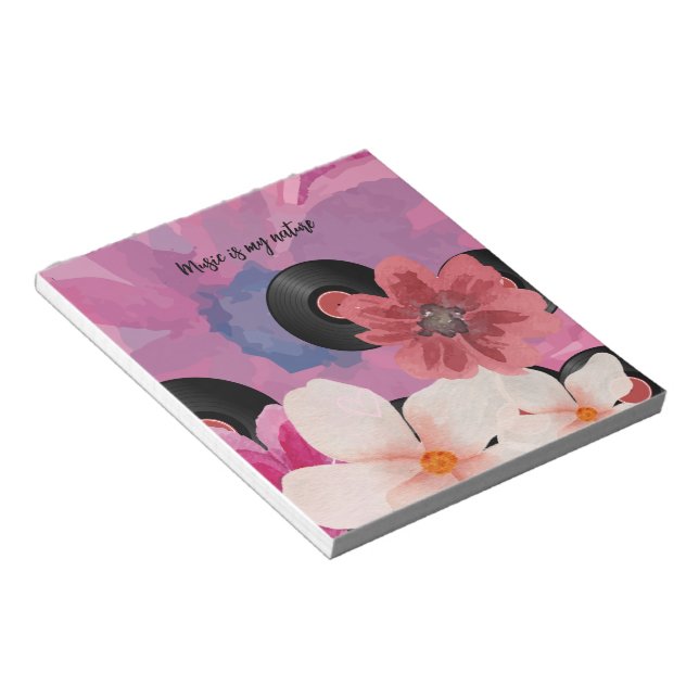 Blossoms and Vinyl  Notepad (Angled)