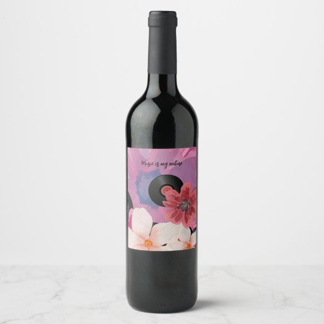 Blossoms and Vinyl  Wine Label (Front)