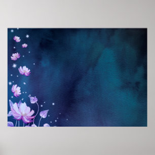 Blossoms flower paper vintage poster