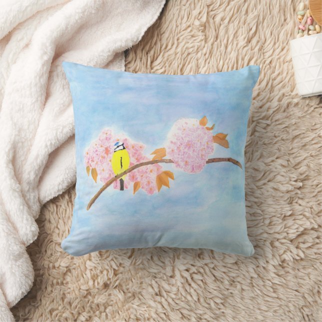 Blossoms & Garden Bird Cushion (Blanket)