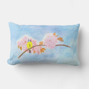 Blossoms & Garden Bird Lumbar Cushion