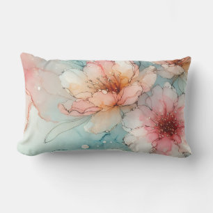 Blossoms in Bloom: An Abstract Alcohol Ink design  Lumbar Cushion