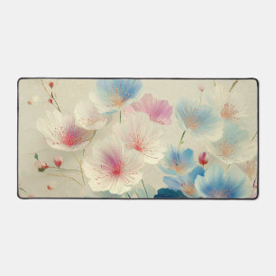 Blossoms in Bloom – Soft Pastel Botanical Art #1 Desk Mat