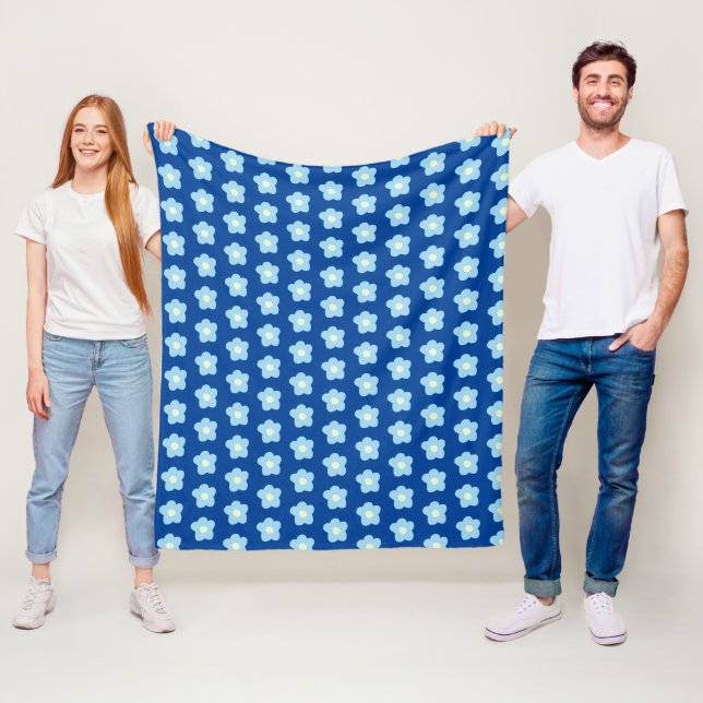 Blossoms in Blue Fleece Blanket (In Situ)