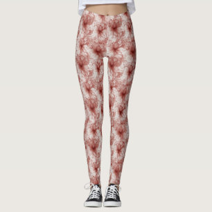 Blossoms in Scarlet Veil Leggings