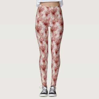 Blossoms in Scarlet Veil Leggings