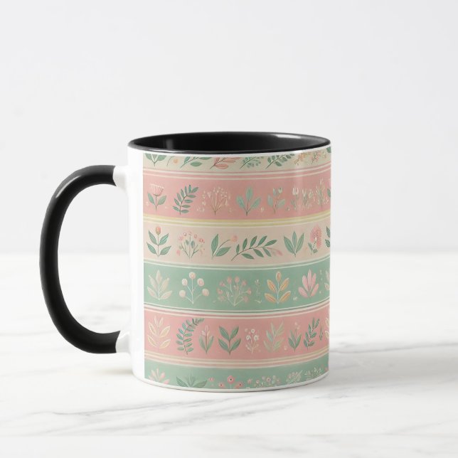 Blossoms in the Stripes Coffee Mug (Left)