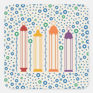Blossoms & Lanterns Square Sticker