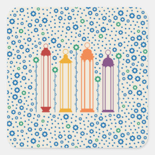 Blossoms & Lanterns Square Sticker