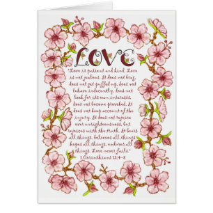 Blossoms~Love Is Scripture Card