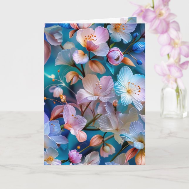 Blossoms of Beauty Blank Card (Orchid)