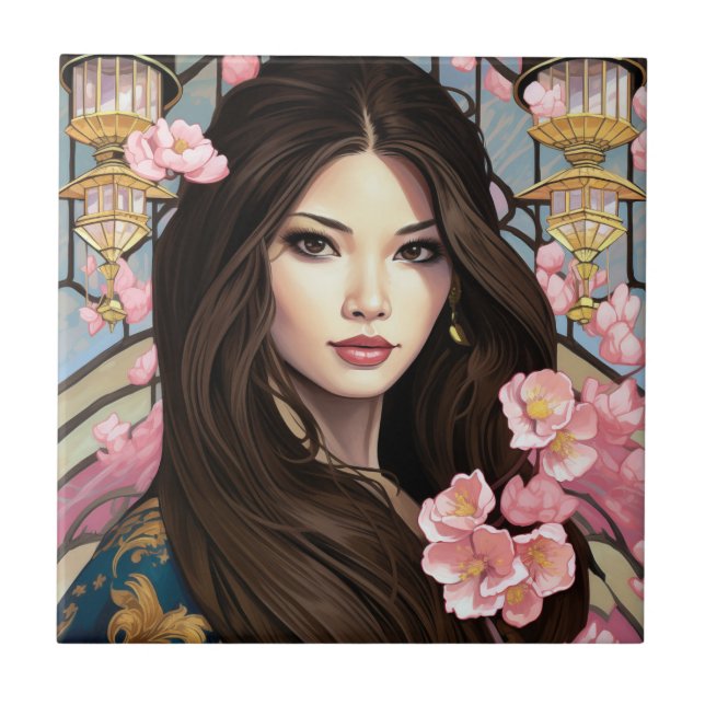 Blossoms of Elegance Ceramic Tile (Front)
