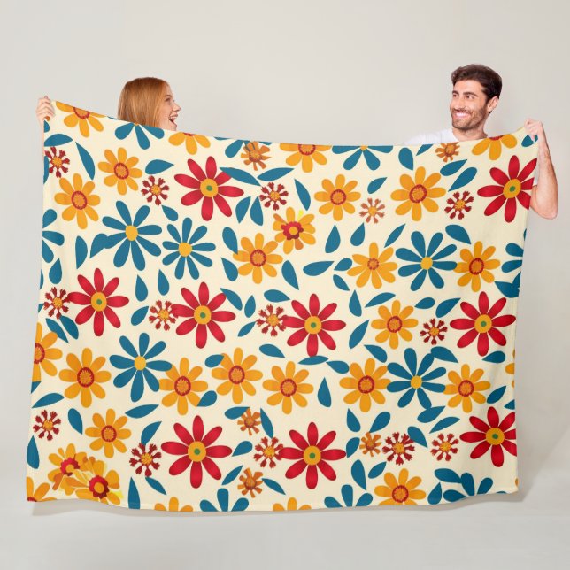 Blossoms of Joy 60x80 Fleece Blanket (In Situ)